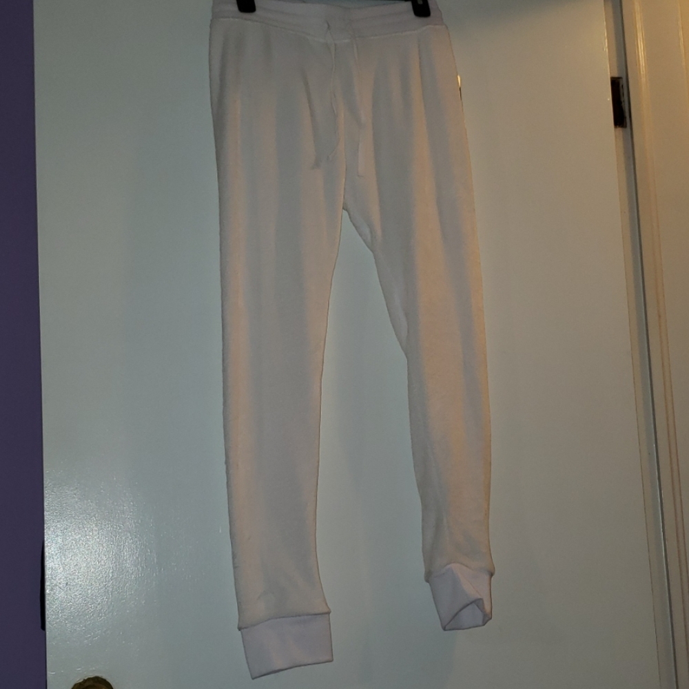 White plush Joggers